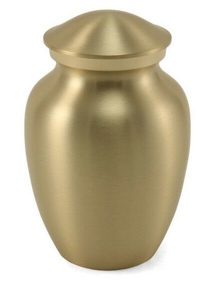 Small/Keepsake Classic Pet Brass Funeral Cremation Urn, 25 Cubic Inches