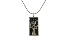 Load image into Gallery viewer, Stainless Steel Pewter Embossed Tree Funeral Cremation Pendant w/chain
