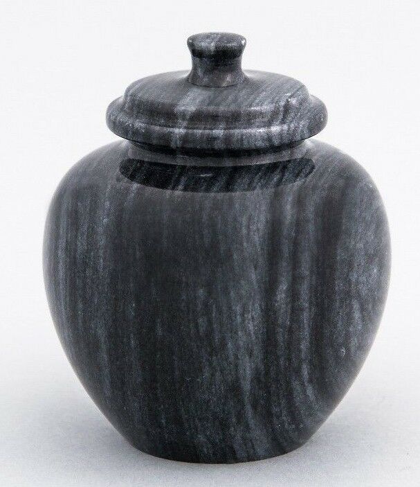 Small/Keepsake 1 Cubic Inch Black Legacy Natural Marble Urn for Cremation Ashes