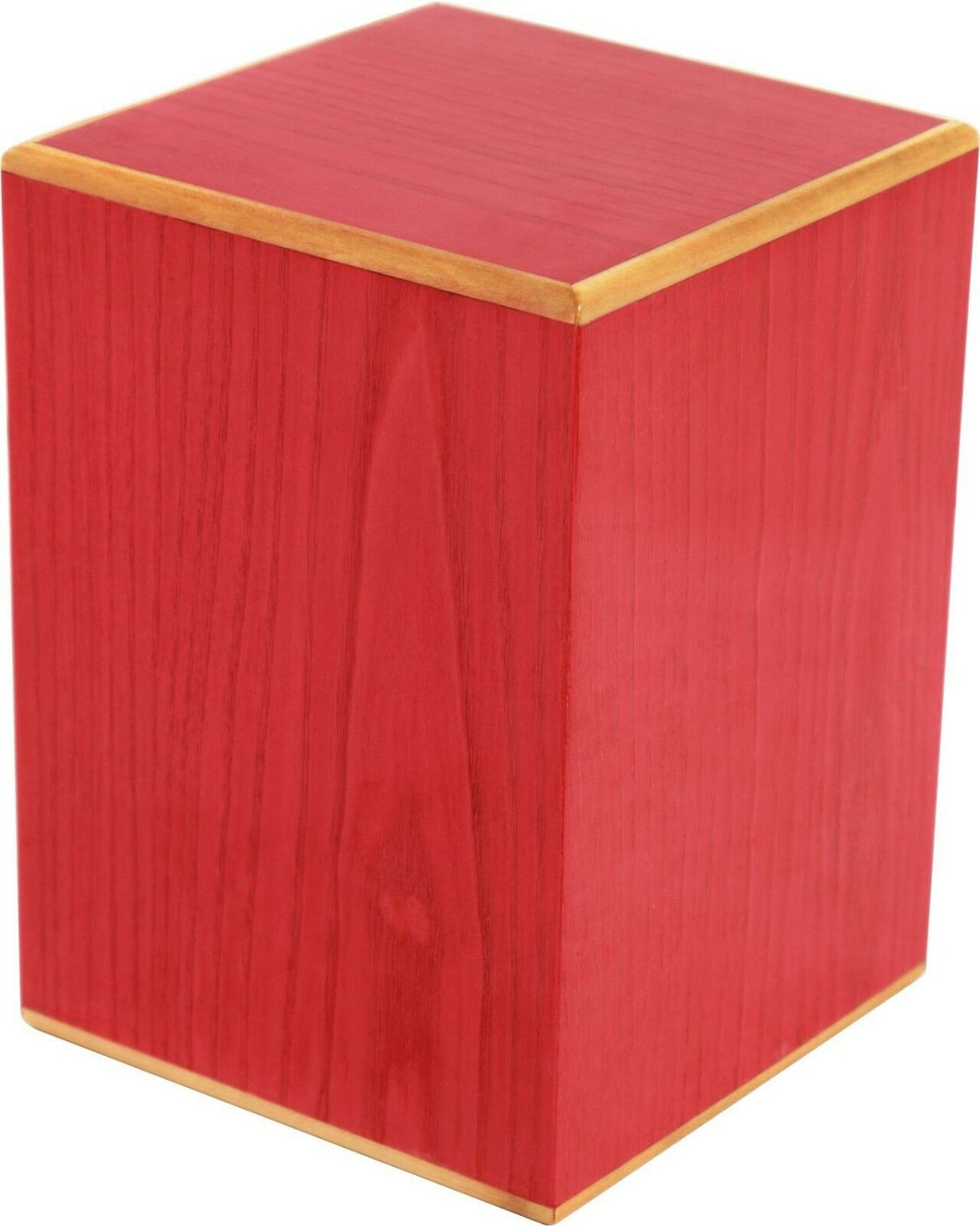 Large/Adult 210 Cubic Inches Red Box Wood Cremation Urn for Ashes