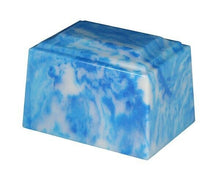 Load image into Gallery viewer, Small/Keepsake 2 Cubic Inch Blue Tuscany Cultured Marble Cremation Urn for Ashes
