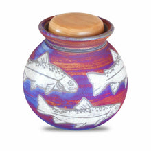 Load image into Gallery viewer, Small/Keepsake 30 Cubic Inches Ceramic Raku Funeral Cremation Urn for Ashes
