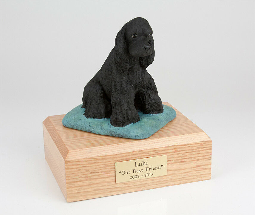 Black Cocker Pet Funeral Cremation Urn Available in 3 Diff Colors & 4 Sizes
