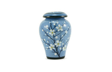 Load image into Gallery viewer, Blue Plum Blossom Ceramic Keepsake Funeral Cremation Urn for Ashes, 10 Cubic Inches
