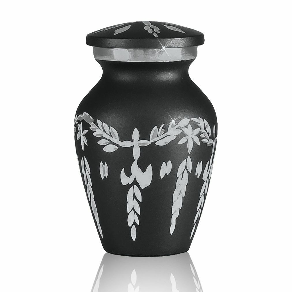 Small/Keepsake 4 Cubic Ins Diamond Pewter Brass Funeral Cremation Urn for Ashes