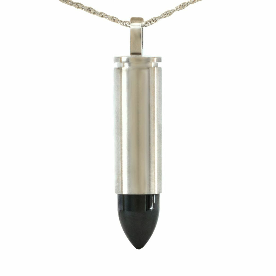 Magnum Bullet Stainless Steel Pendant/Necklace Funeral Cremation Urn for Ashes