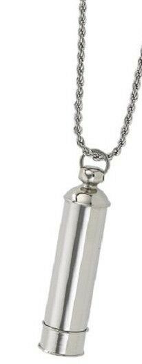 Stainless Steel Cylinder Pendant/Necklace Funeral Cremation Urn for Ashes