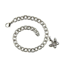 Load image into Gallery viewer, Stainless Steel Bracelet with Butterfly Charm Funeral Cremation Jewelry
