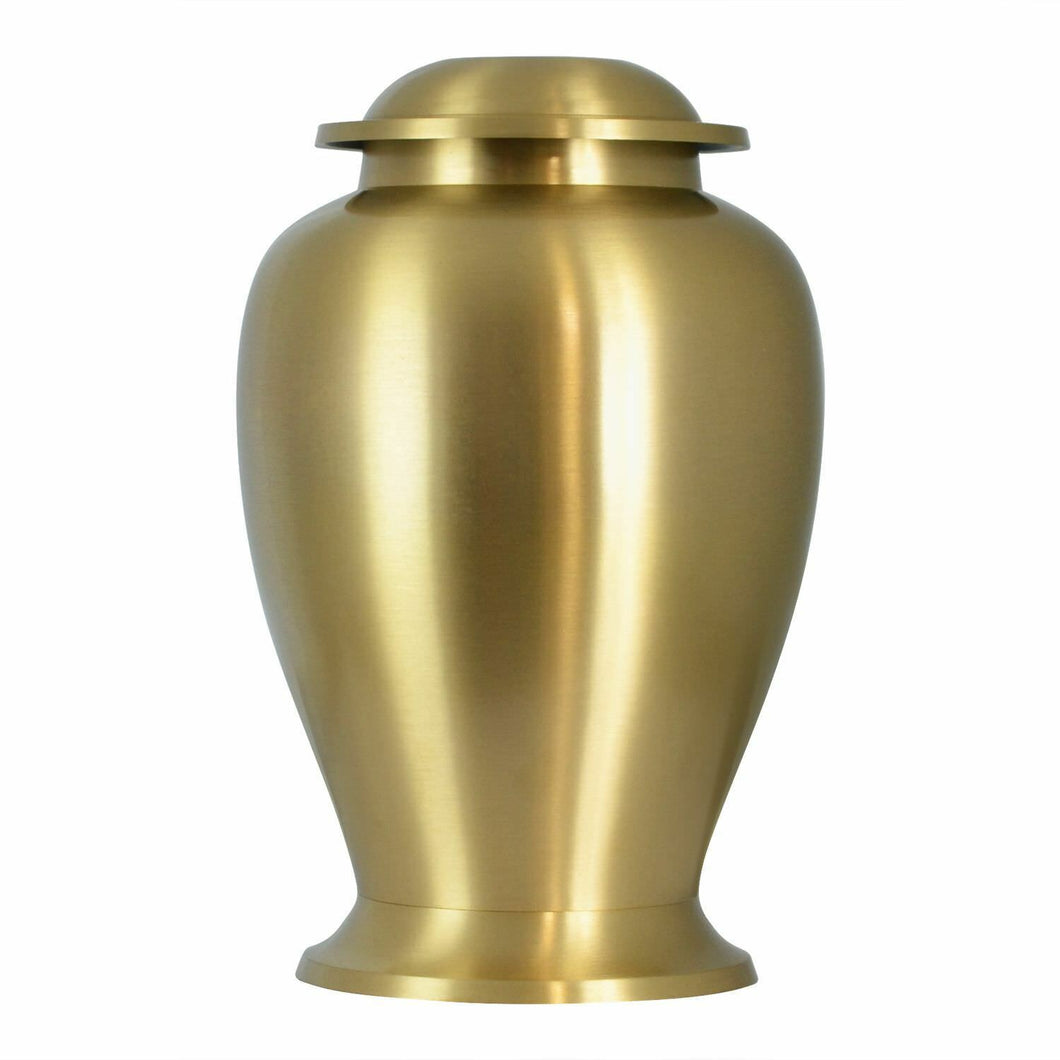 Large/Adult 220 Cubic Inches Gold Brass Funeral Cremation Urn for Ashes