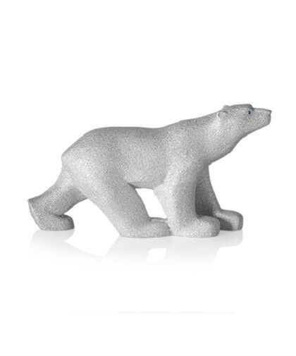 Small/Keepsake 3 Cubic Inch Sterling Silver Bear Statue w/Blue Sapphire Eyes