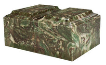 Load image into Gallery viewer, XL Companion Funeral Cremation Urn For Ashes Cultured Marble Green Tuscany
