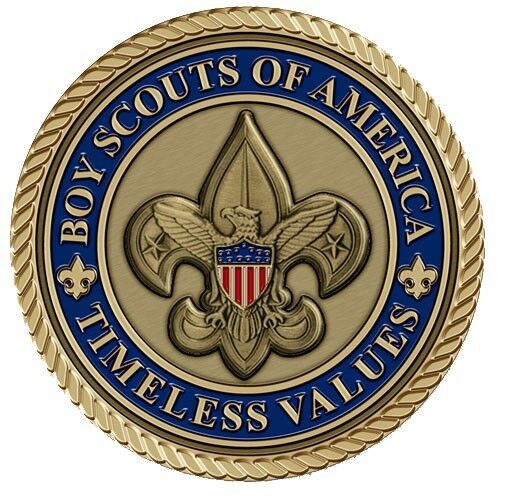 Boy Scouts of America Medallion for Box Cremation Urn/Flag Case -4 Inch Diameter