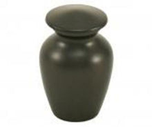 Load image into Gallery viewer, Small/Keepsake Brass Funeral Cremation Urn for ashes, 5 Cubic Inch - Black Slate

