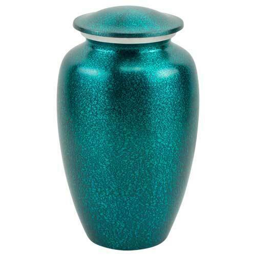 Large/Adult 200 Cubic Inch Teal Aluminum Funeral Cremation Urn for Ashes