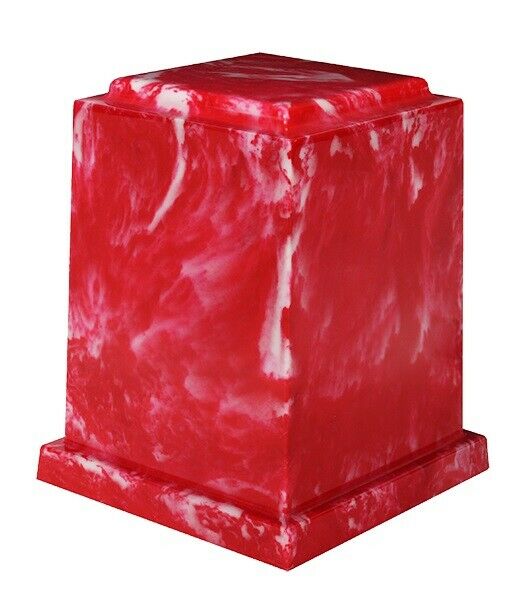 Large 225 Cubic Inch Windsor Elite Red Cultured Marble Cremation Urn For Ashes
