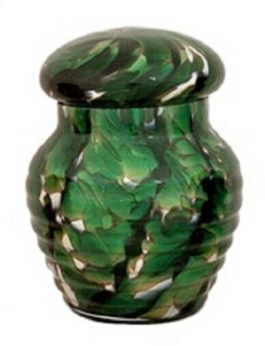 Small/Keepsake 12 Cubic Inch Crystal Emerald Splendor Funeral Cremation Urn