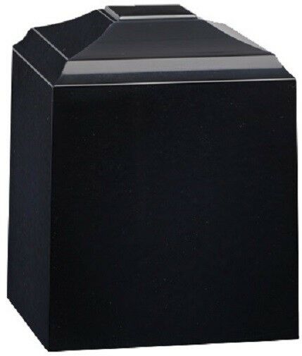 Small/Keepsake 45 Cubic Inch Black Night Cultured Marble Funeral Cremation Urn