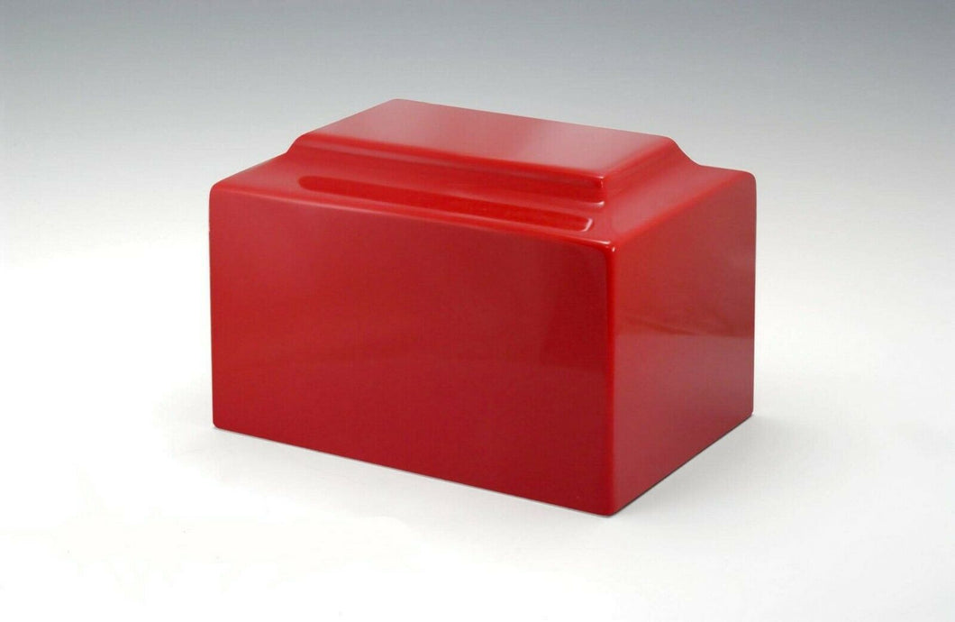 Red Cultured Marble Keepsake Cremation Urn For Human Ashes 50 CI TSA Approved