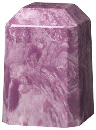 Small/Keepsake 36 Cubic Inch Purple Square Cultured Marble Funeral Cremation Urn