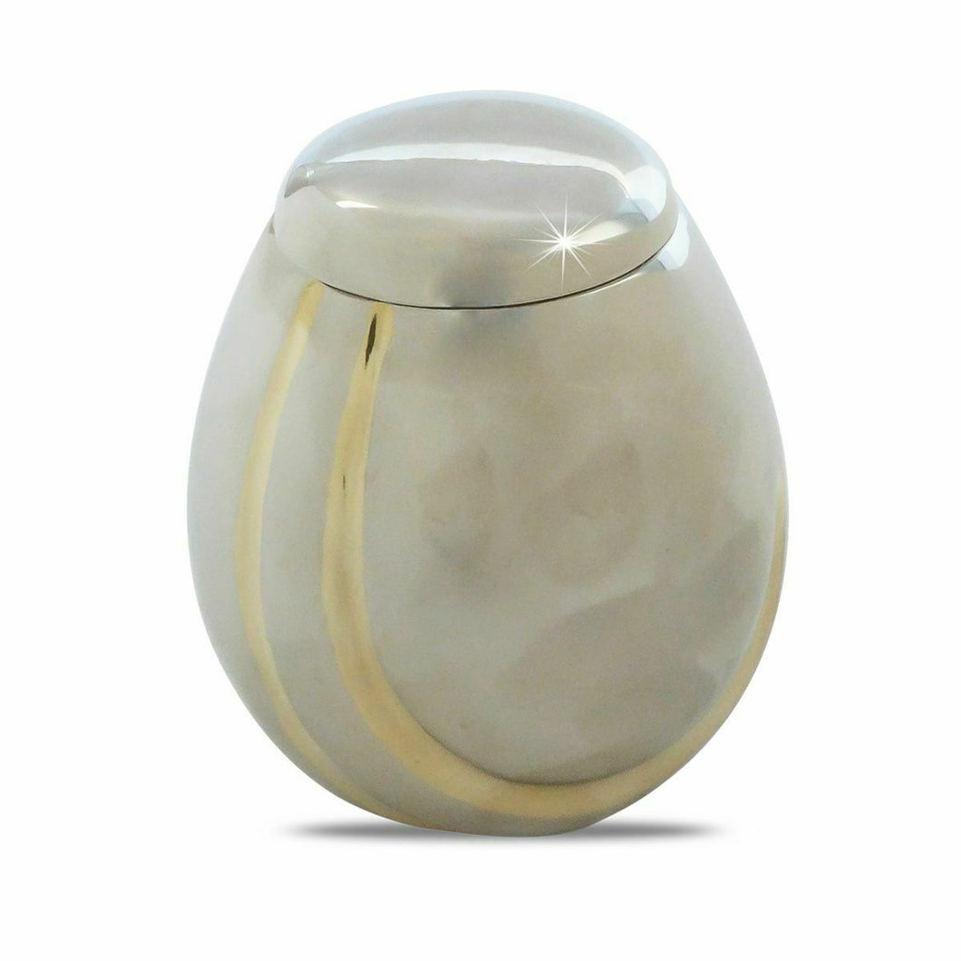 Small/Keepsake 30 Cubic Inch Tear Drop Brass Gold Infant Funeral Cremation Urn