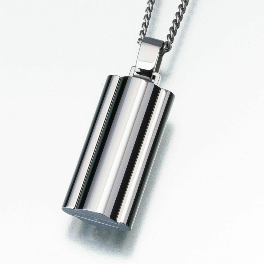 Stainless Steel Narrow Flask Memorial Jewelry Pendant Funeral Cremation Urn