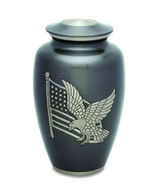 Load image into Gallery viewer, American Flag Aluminum 210 Cu Inches Large/Adult Funeral Cremation Urn For Ashes
