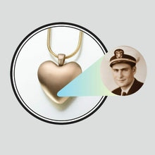 Load image into Gallery viewer, Bronze Heart Micro Picture Lens Memorial Jewelry Pendant Funeral Cremation Urn
