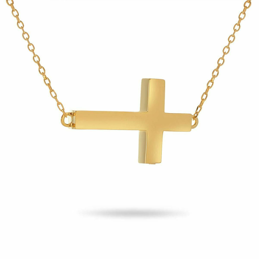 14K Solid Gold Comfort Cross Pendant/Necklace Funeral Cremation Urn for Ashes