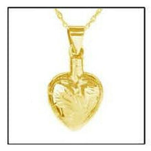 Load image into Gallery viewer, Simple Heart 24k Gold Plated Sterling Silver Cremation Urn Pendant w/Chain
