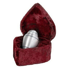 Load image into Gallery viewer, Small/Keepsake Alloy 3&quot; Funeral Cremation Urn For Ashes W. Velvet Heart Box
