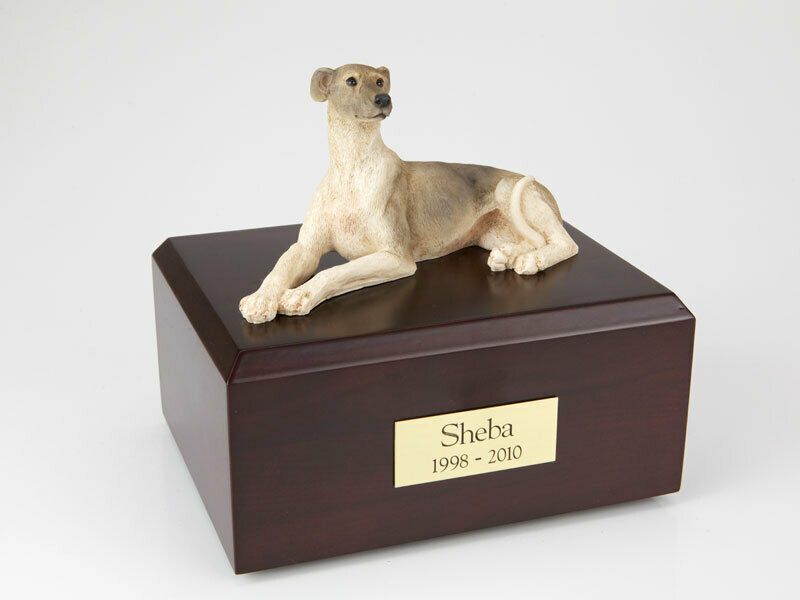 Greyhound Laying Pet Funeral Cremation Urn Available in 3 Diff Colors & 4 Sizes