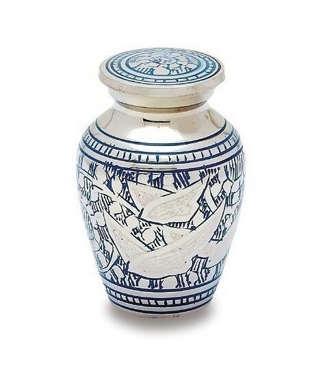 Going Home 3 Cubic Inches Small/Keepsake Funeral Cremation Urn for Ashes Blue