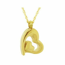 Load image into Gallery viewer, Stainless Steel/Gold Plated Two Hearts Pendant/Necklace Cremation Urn for Ashes
