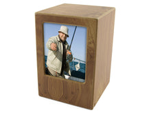 Load image into Gallery viewer, Wood Adult 200 Cubic Inch Funeral Cremation Urn for Ashes with photo
