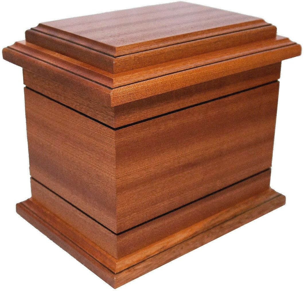 Large/Adult 220 Cubic Inch Sapele Funeral Cremation Urn for Ashes - Made in USA