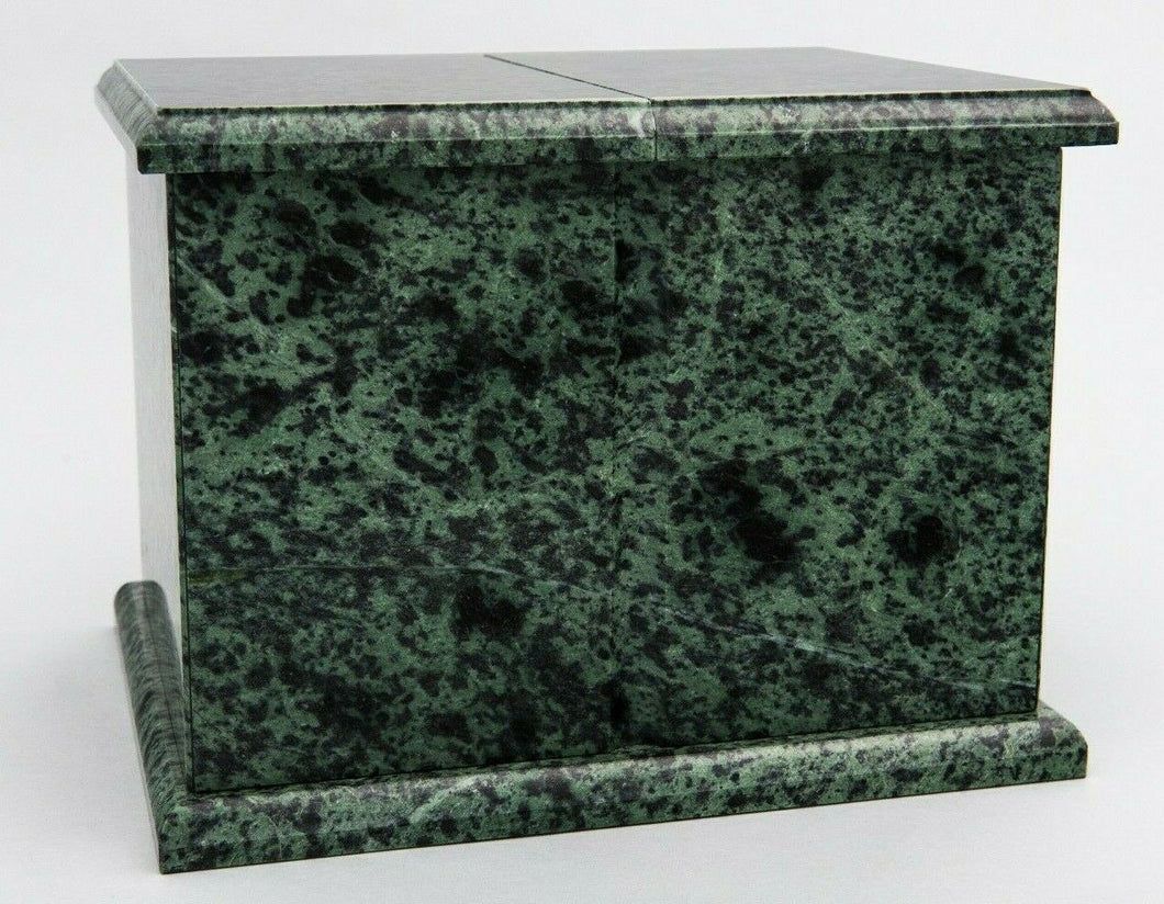 Extra Large 420 Cubic Inches Green Natural Marble Companion Cremation Urn