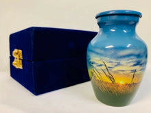 Load image into Gallery viewer, Small/Keepsake 3 Cubic Inch Farmer&#39;s Paradise Aluminum Cremation Urn for Ashes
