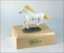 Load image into Gallery viewer, Horse White Figurine Funeral Cremation Urn Available in 3 Diff. Colors &amp; 4 Sizes
