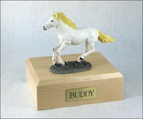 Horse White Figurine Funeral Cremation Urn Available in 3 Diff. Colors & 4 Sizes