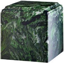Load image into Gallery viewer, Large/Adult 280 Cubic Inch Green Ascota Cultured Marble Cube Cremation Urn

