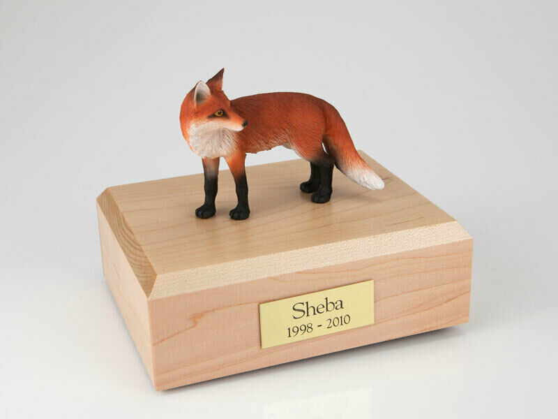 Fox Wildlife Figurine Funeral Pet Cremation Urn Available in 3 Colors & 4 Sizes