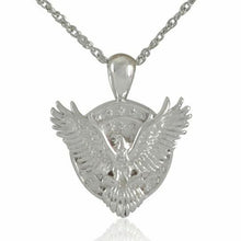 Load image into Gallery viewer, Small/Keepsake 925 Sterling Silver Bald Eagle Pendant Cremation Urn for Ashes
