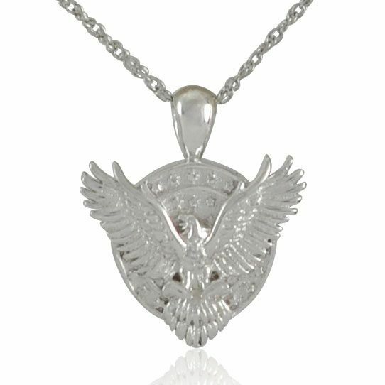 Small/Keepsake 925 Sterling Silver Bald Eagle Pendant Cremation Urn for Ashes