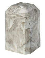 Load image into Gallery viewer, Small/Keepsake 36 Cubic Inch Beige Square Cultured Marble Cremation Urn Ashes
