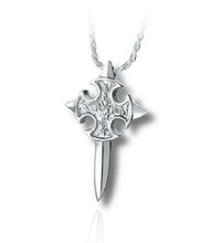 Load image into Gallery viewer, Sterling Silver Excalibre Funeral Cremation Urn Pendant for Ashes w/Chain
