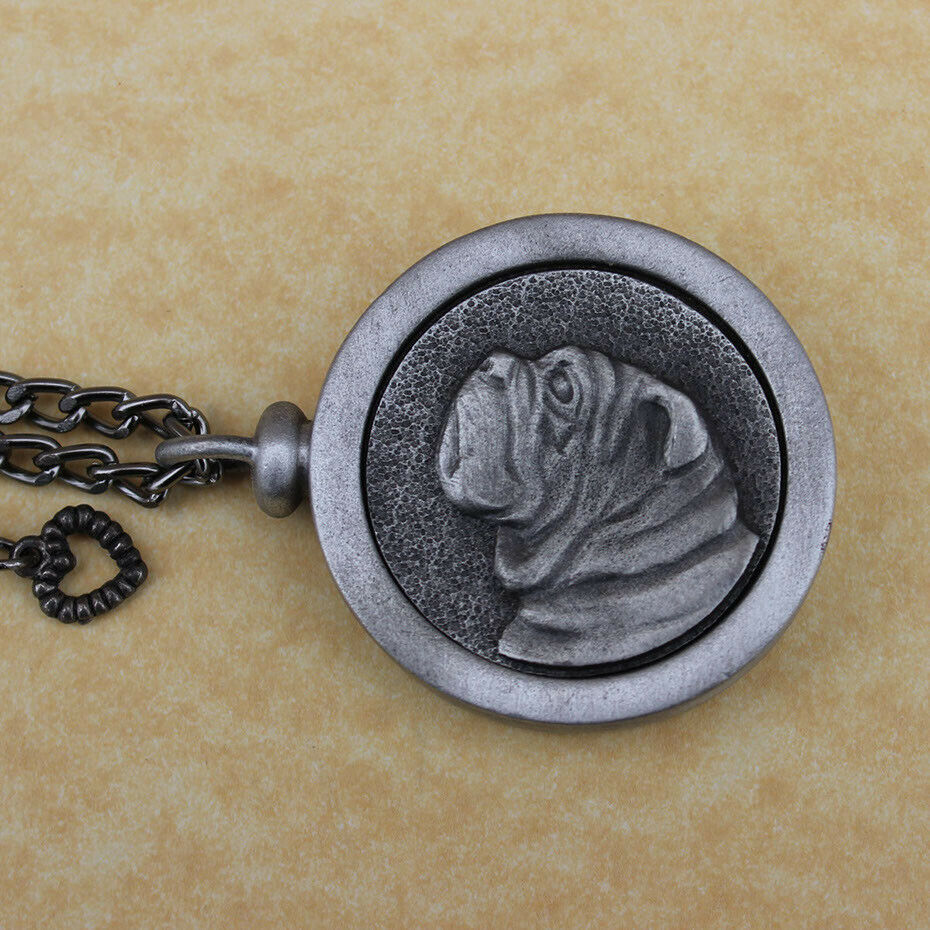 Pewter Keepsake Pet Memory Charm Cremation Urn with Chain - Bulldog