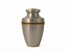 Load image into Gallery viewer, Keepsake Brass Pewter  Funeral Cremation Urn for Ashes, 5 Cubic Inches
