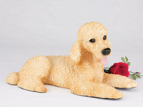 Large 125 Cubic Inches Apricot Standard Poodle Resin Urn for Cremation Ashes