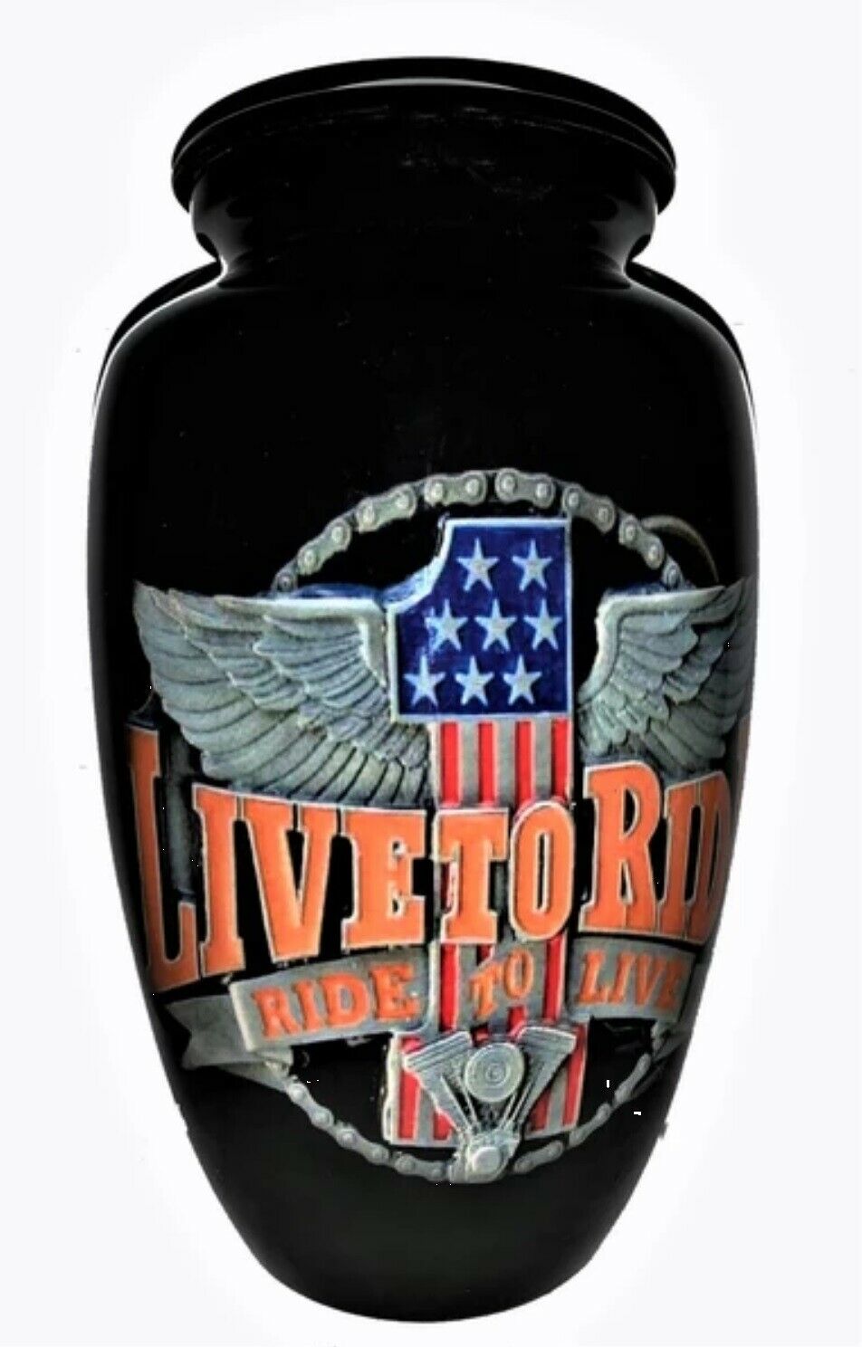 Small/Keepsake 3 Cubic Inch Ride Motorcycle Aluminum Cremation Urn for Ashes