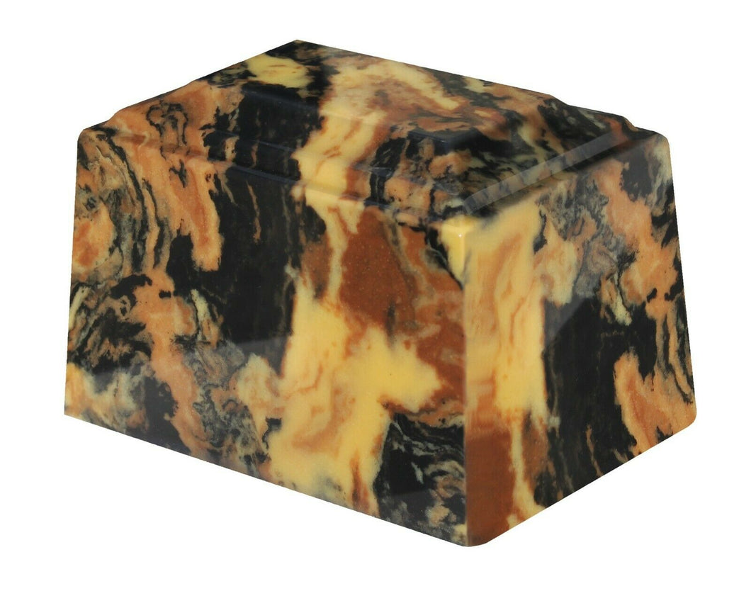 Small/Keepsake 2 Cubic Inch Gold Tuscany Cultured Marble Cremation Urn Ashes